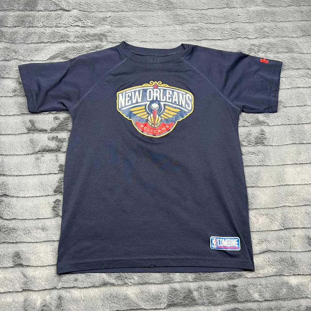 Under Armour New Orleans Pelicans NBA Combine Shirt Youth Small Navy Blue 11694